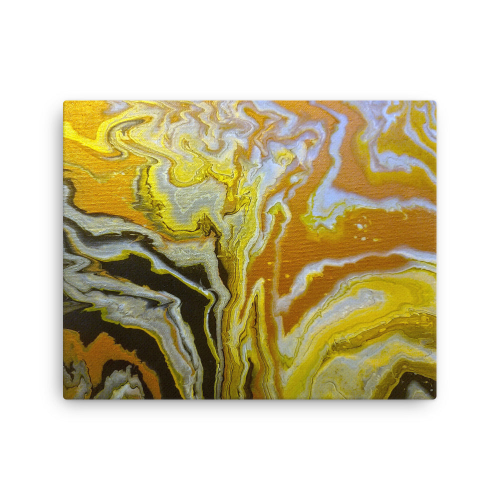 Golden Surge thin canvas print product mockup in 12 x 16 inch universal size