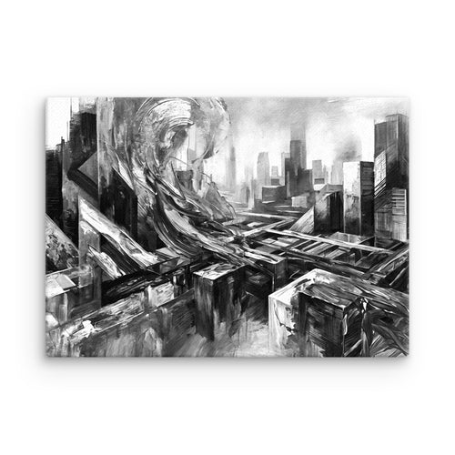 Attitudes wall art product image as a thin canvas skyline in 20 x 28 inch large size