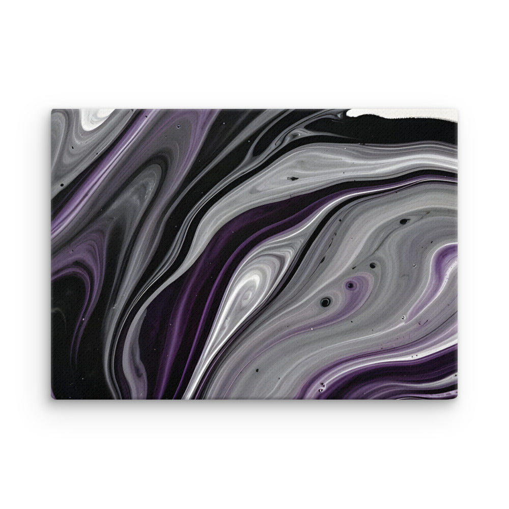 Amethyst Flow thin canvas print, front view in 18 x 24 inch large size