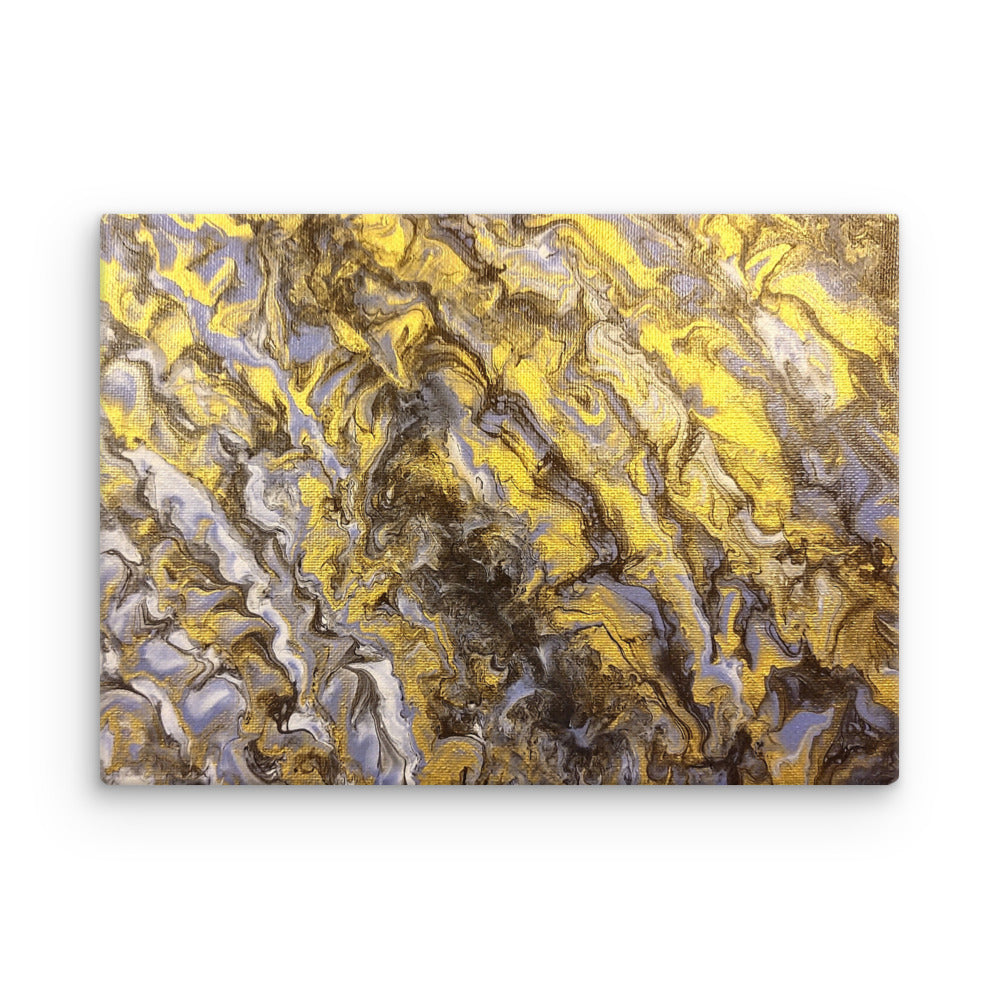 Gold Wave thin canvas print, front view in 18 x 24 inch large size