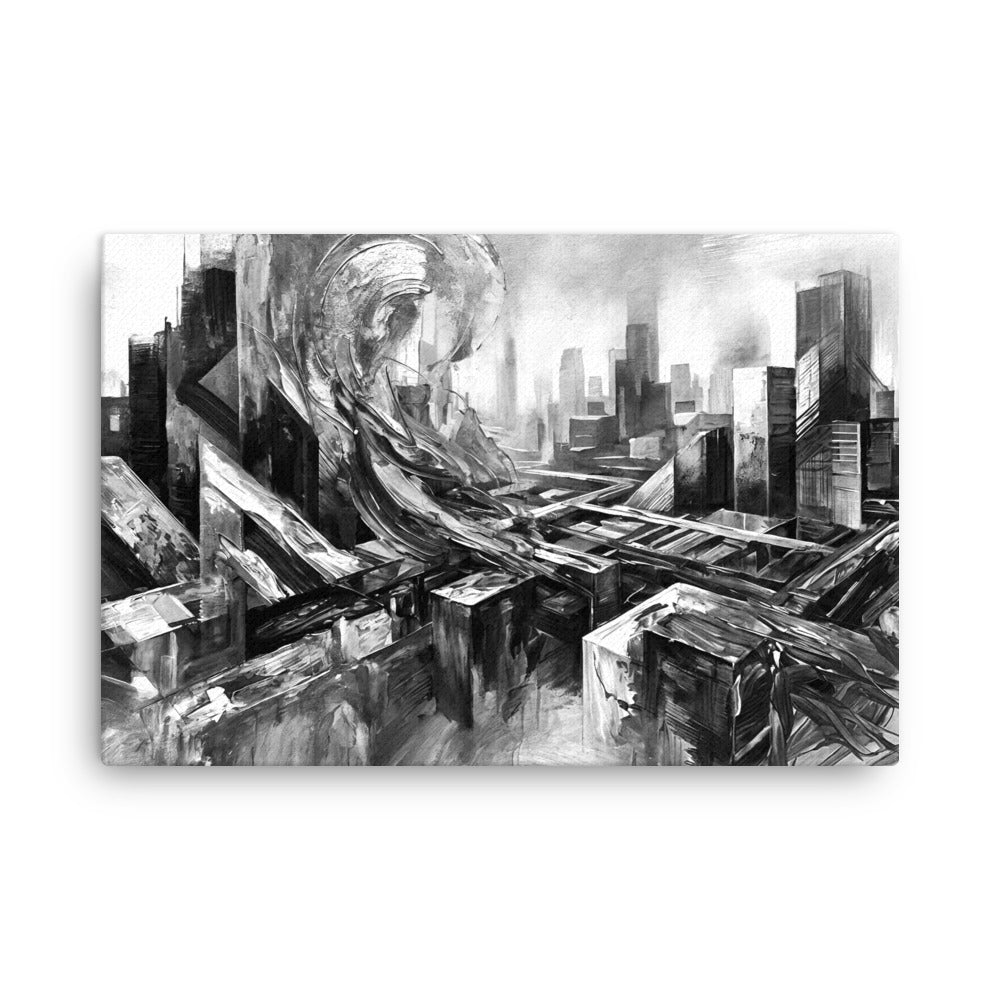 Attitudes thin canvas skyline wall display image in 24 x 36 inch statement piece