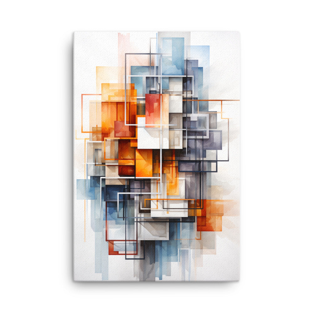 Facet thin canvas print product mockup in 24 x 36 inch statement piece