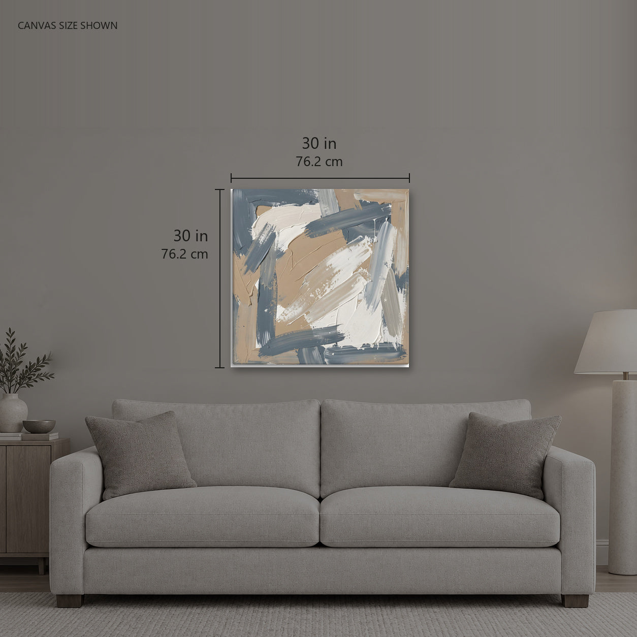 MICHAEL — Canvas shown: 30 W × 30 H in (76.2 × 76.2 cm). Room reference; other formats and framed outside dimensions differ.