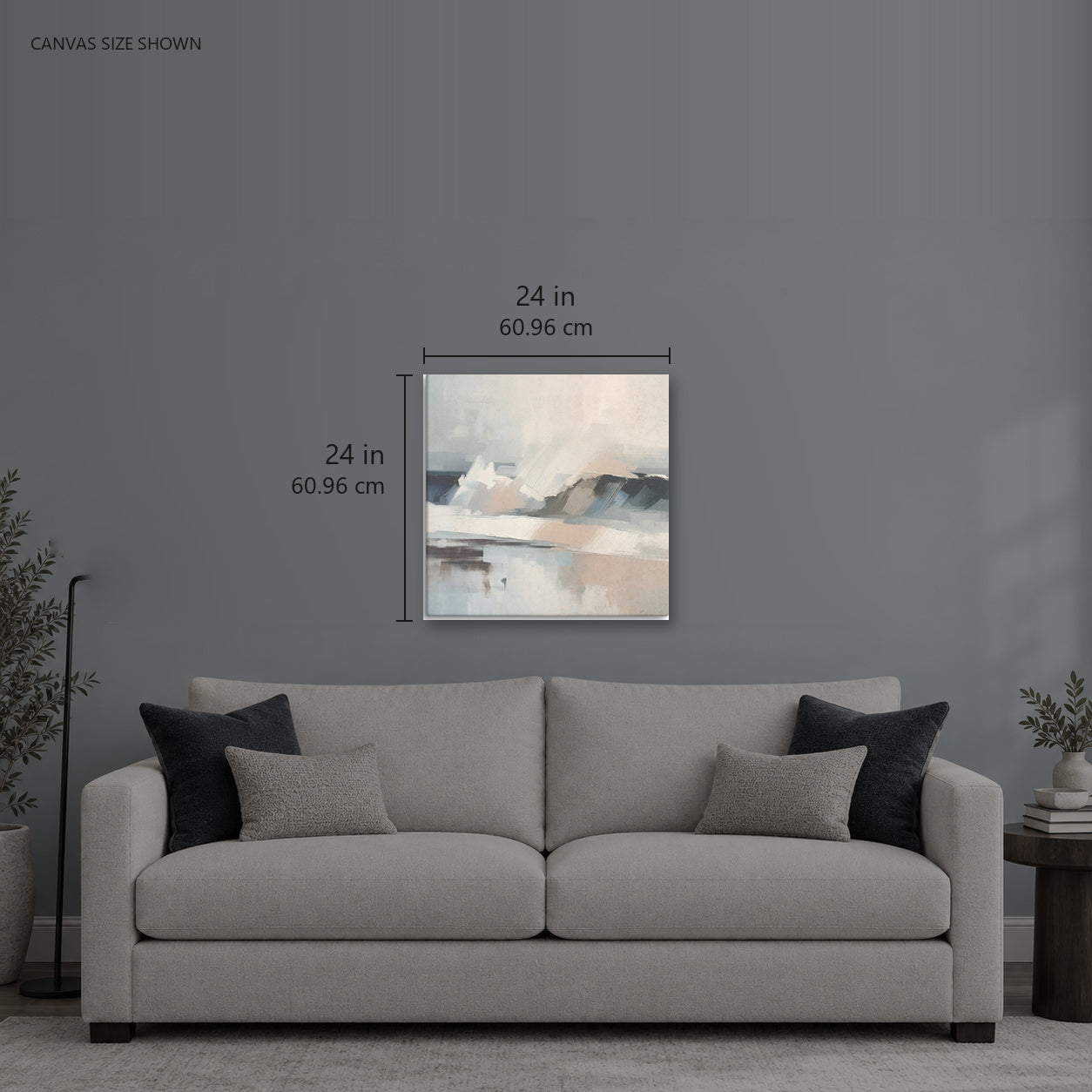 PORTOFINO — Canvas shown: 24 W × 24 H in (60.96 × 60.96 cm). Room reference; other formats and framed outside dimensions differ.