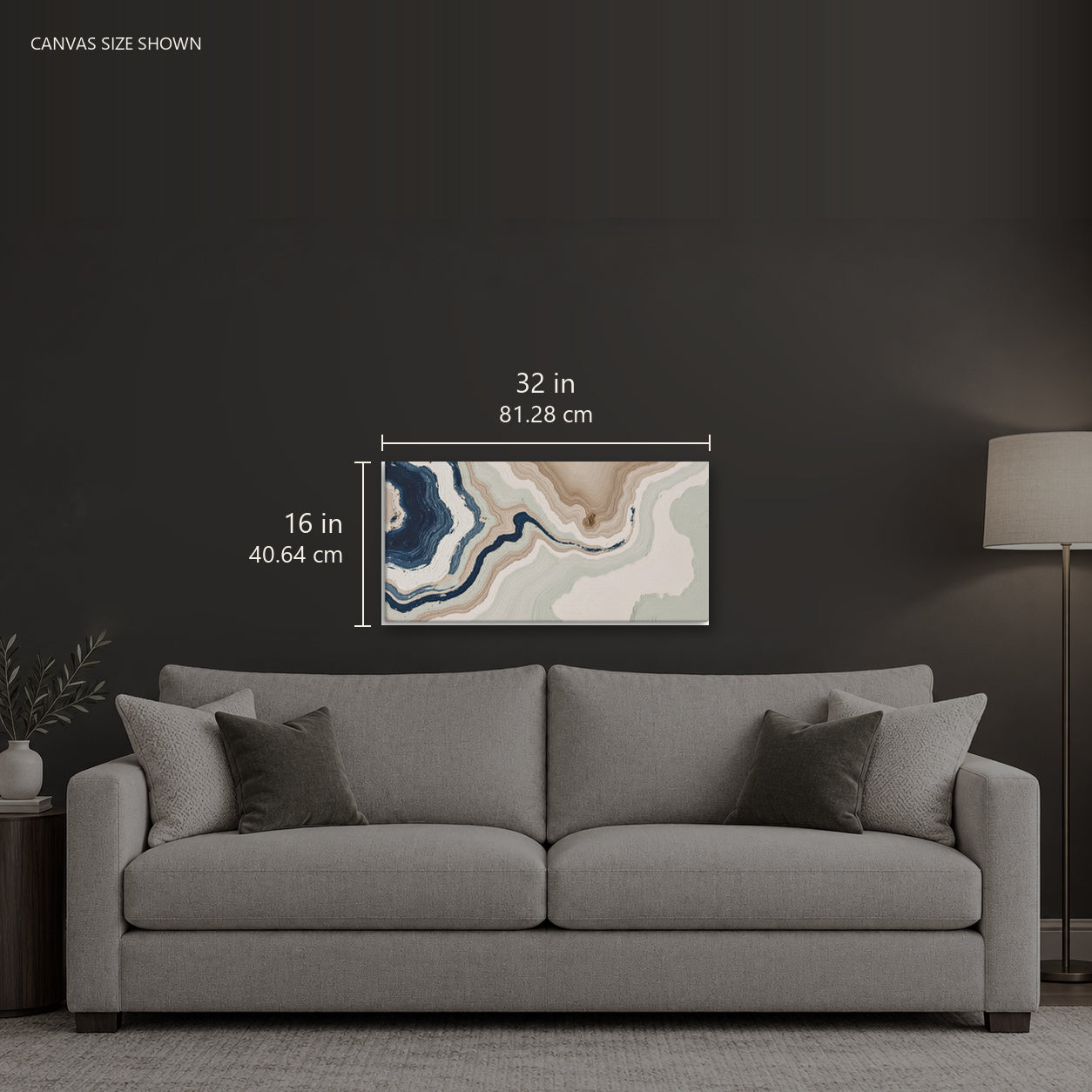 TERRACE — Canvas shown: 32 W × 16 H in (81.28 × 40.64 cm). Room reference; other formats and framed outside dimensions differ.