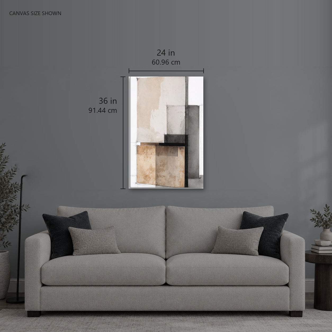 STACK — Canvas shown: 24 W × 36 H in (60.96 × 91.44 cm). Room reference; other formats and framed outside dimensions differ.